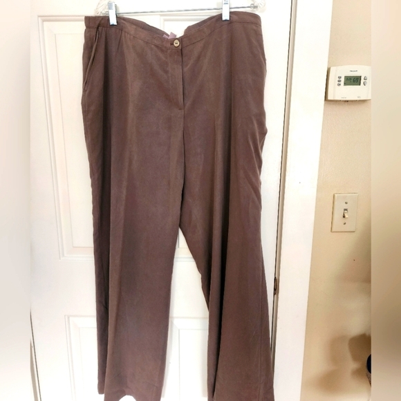 J. Jill Pants - JJill 100% Silk Dress Office Pants Wide Leg Taupe Size Xl Business Career